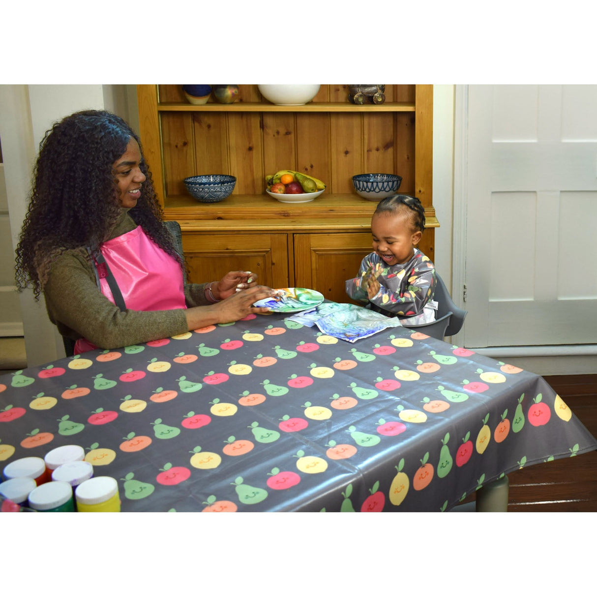 Wipeezee Splash Mat - Grey Happy Fruit