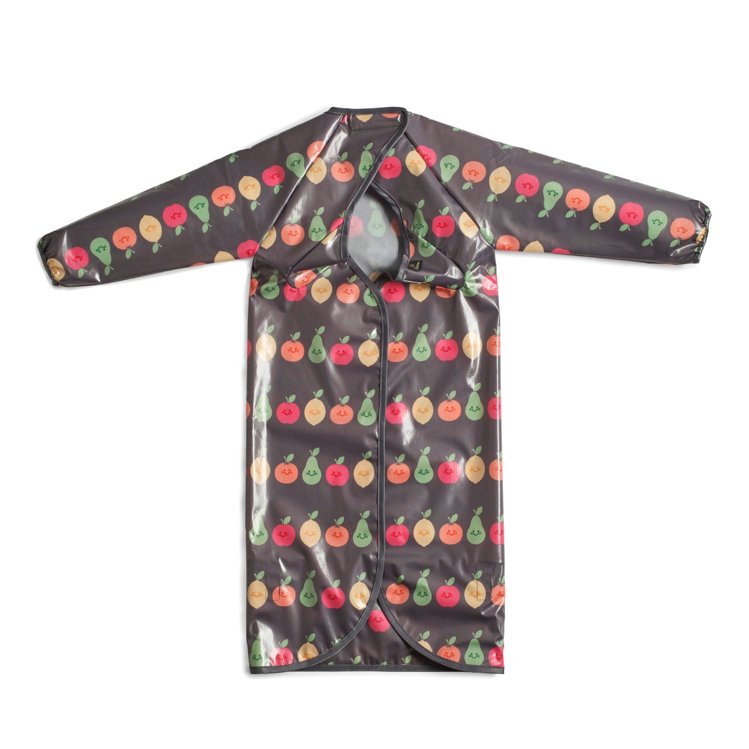 Wipeezee Coverall Bib - Grey Happy Fruit