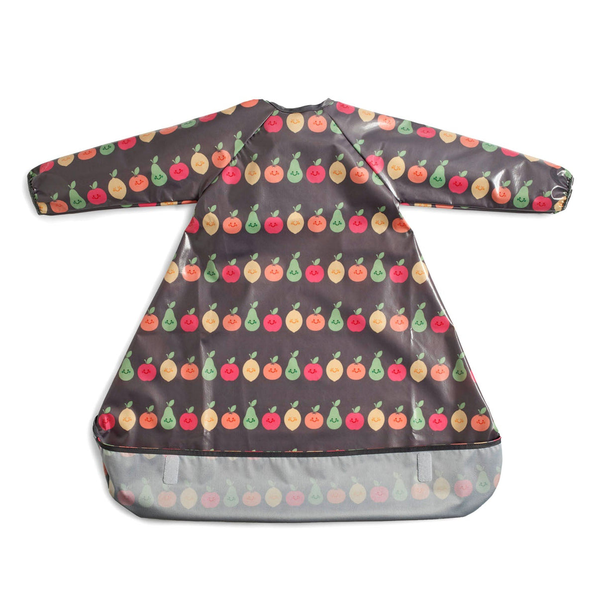 Wipeezee Coverall Bib - Grey Happy Fruit