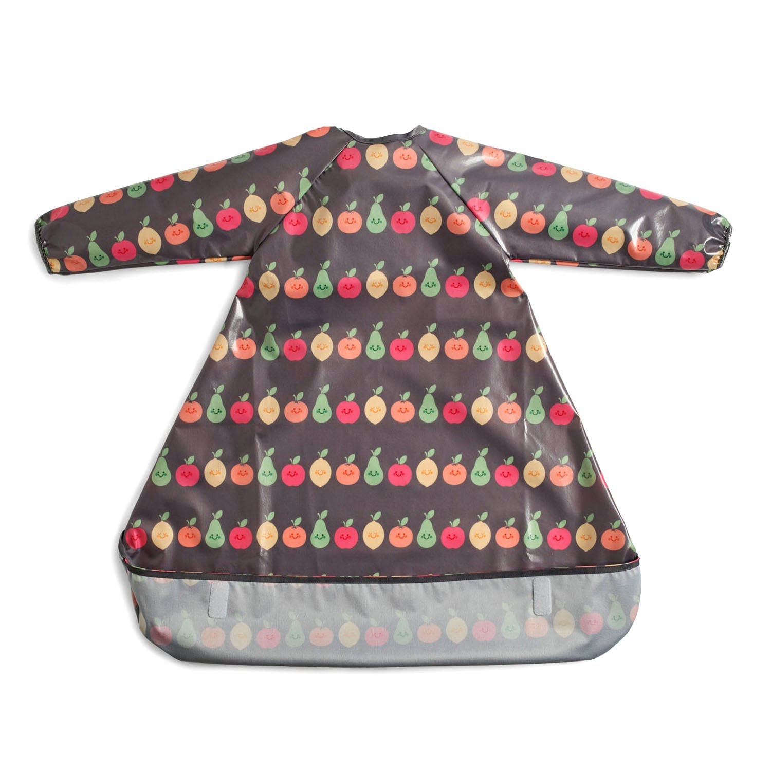 Wipeezee Coverall Bib - Grey Happy Fruit