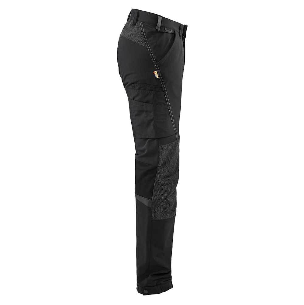 Blaklader 1422 4-Way Stretch Service Work Trousers Black/Dark Grey, 37" Waist Short Leg