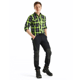 Blaklader 1422 4-Way Stretch Service Work Trousers Black / Hi-Vis Yellow