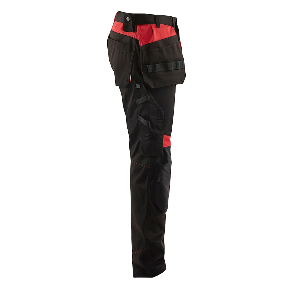 Blaklader 1555 Holster Pocket Craftsmen Work Trousers Black / Red