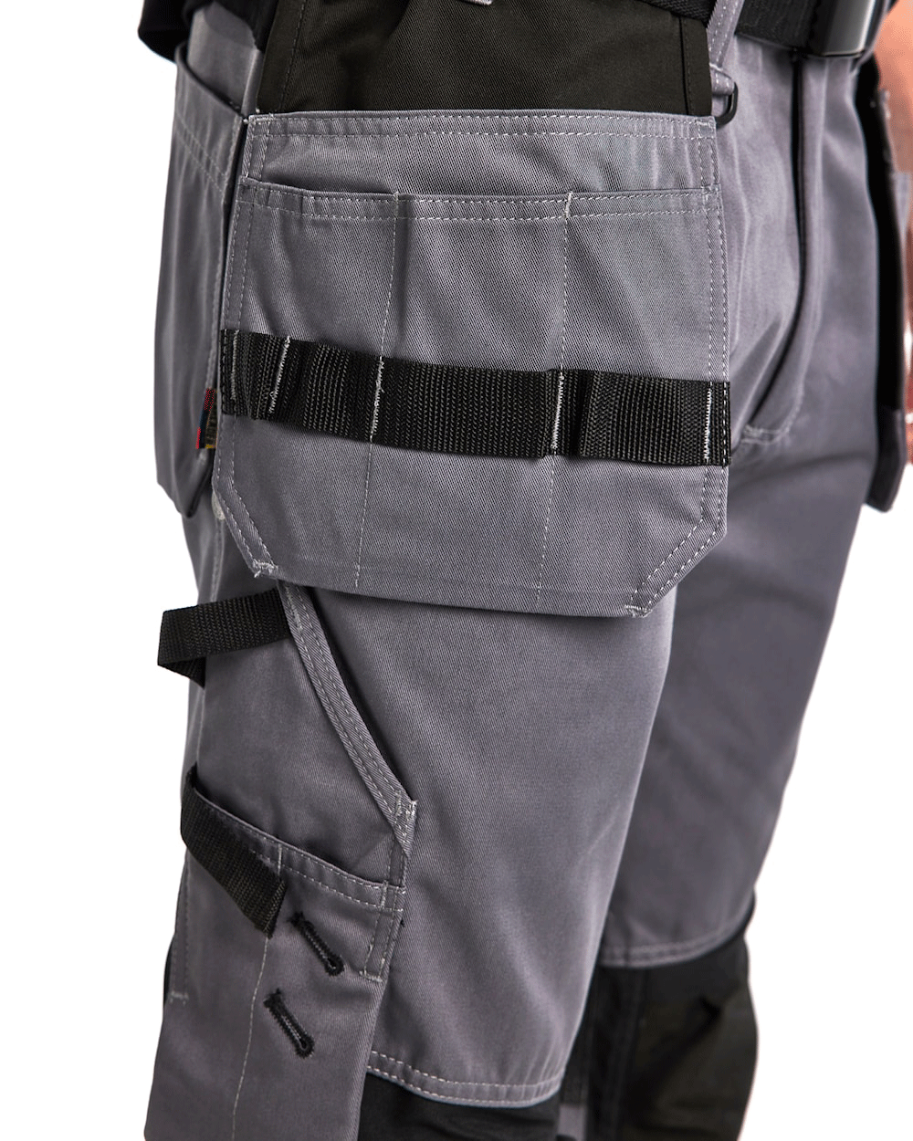 Blaklader 1555 Holster Pocket Craftsmen Work Trousers Grey / Black