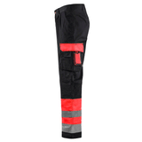Blaklader 1584 Hi-Vis Professional Drivers Work Trousers Black / Red