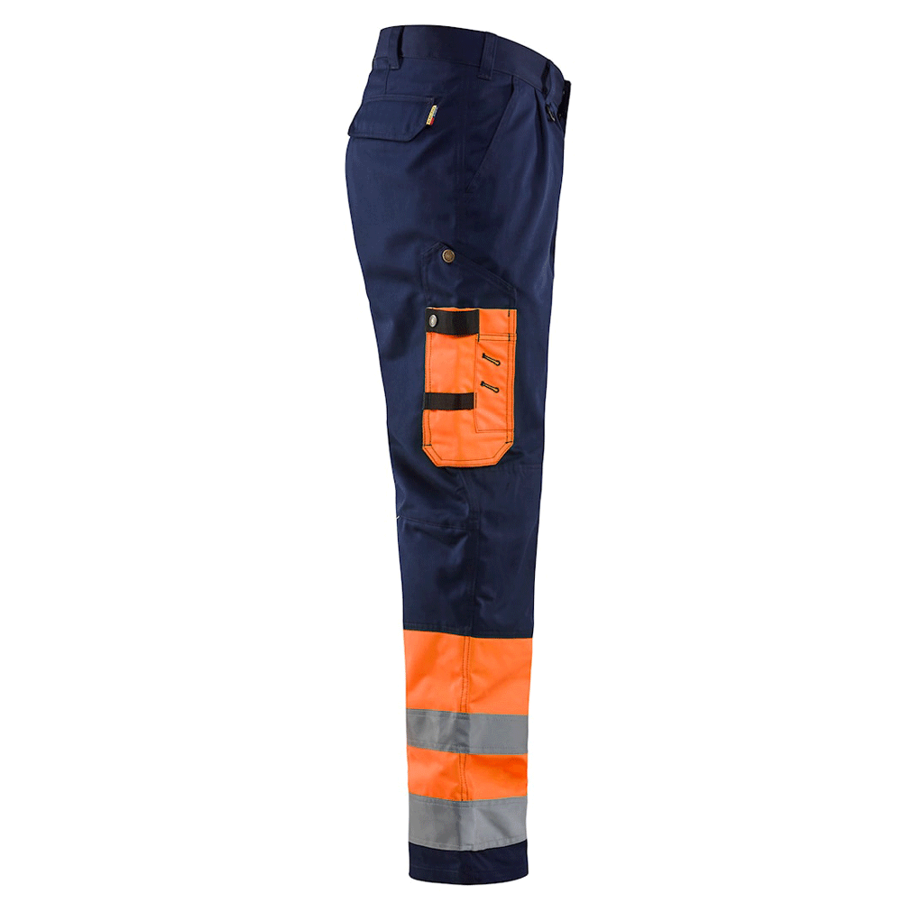 Blaklader 1584 Hi-Vis Professional Drivers Work Trousers Blue / Orange