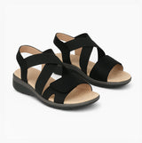 Boulevard Womens Strapy Touch Fasten Sandals Black Shimmer