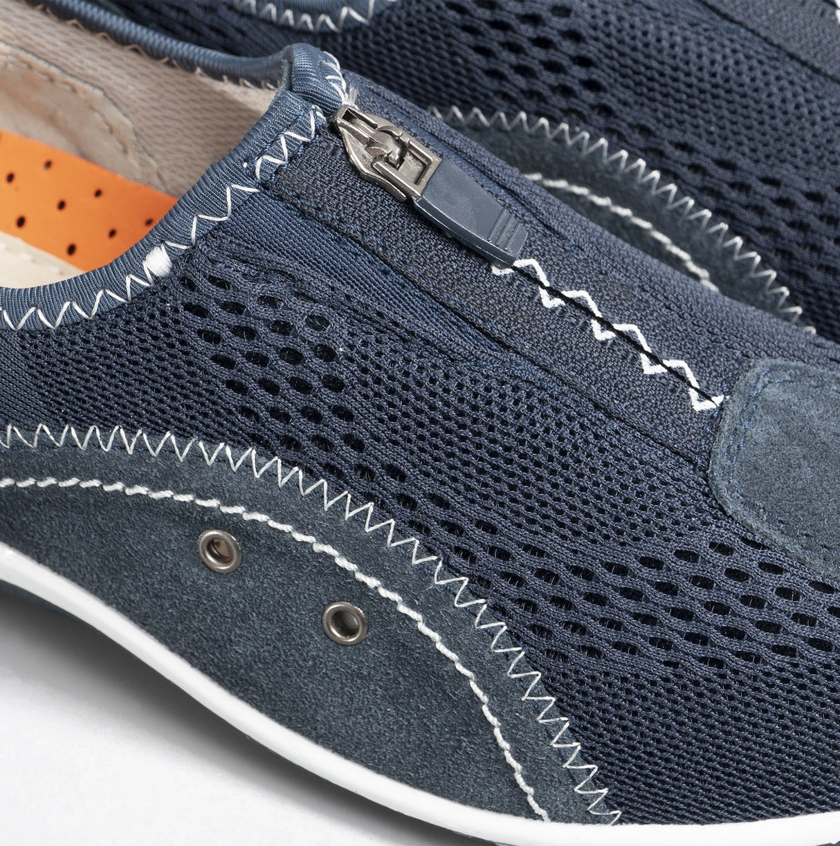 Boulevard KIMBERLEY Womens Centre Zip Mesh Leisure Shoes Navy