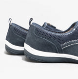 Boulevard KIMBERLEY Womens Centre Zip Mesh Leisure Shoes Navy