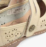 Boulevard CHARLOTTE Womens Leather Mary Jane Shoes Beige