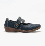 Boulevard CHARLOTTE Womens Leather Mary Jane Shoes Blue
