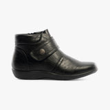 Boulevard L444A Womens Touch Fasten Extra-Wide Boots Black