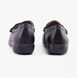 Boulevard PEBBLE Womens Action Leather Loafers Black