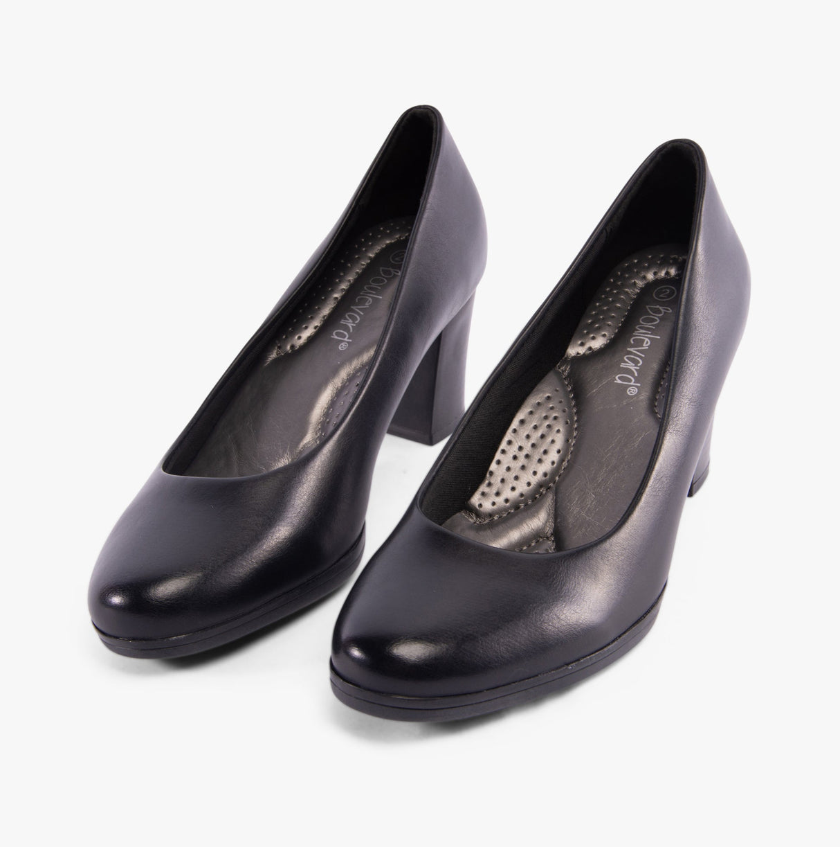 Boulevard L531A Womens Heeled Court Shoes Black