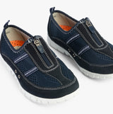 Boulevard JAYNE Womens Suede Wide Fit Casual Shoes Navy