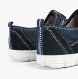 Boulevard JAYNE Womens Suede Wide Fit Casual Shoes Navy