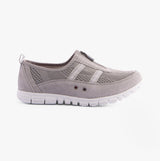 Boulevard JAYNE Womens Suede Wide Fit Casual Shoes Grey