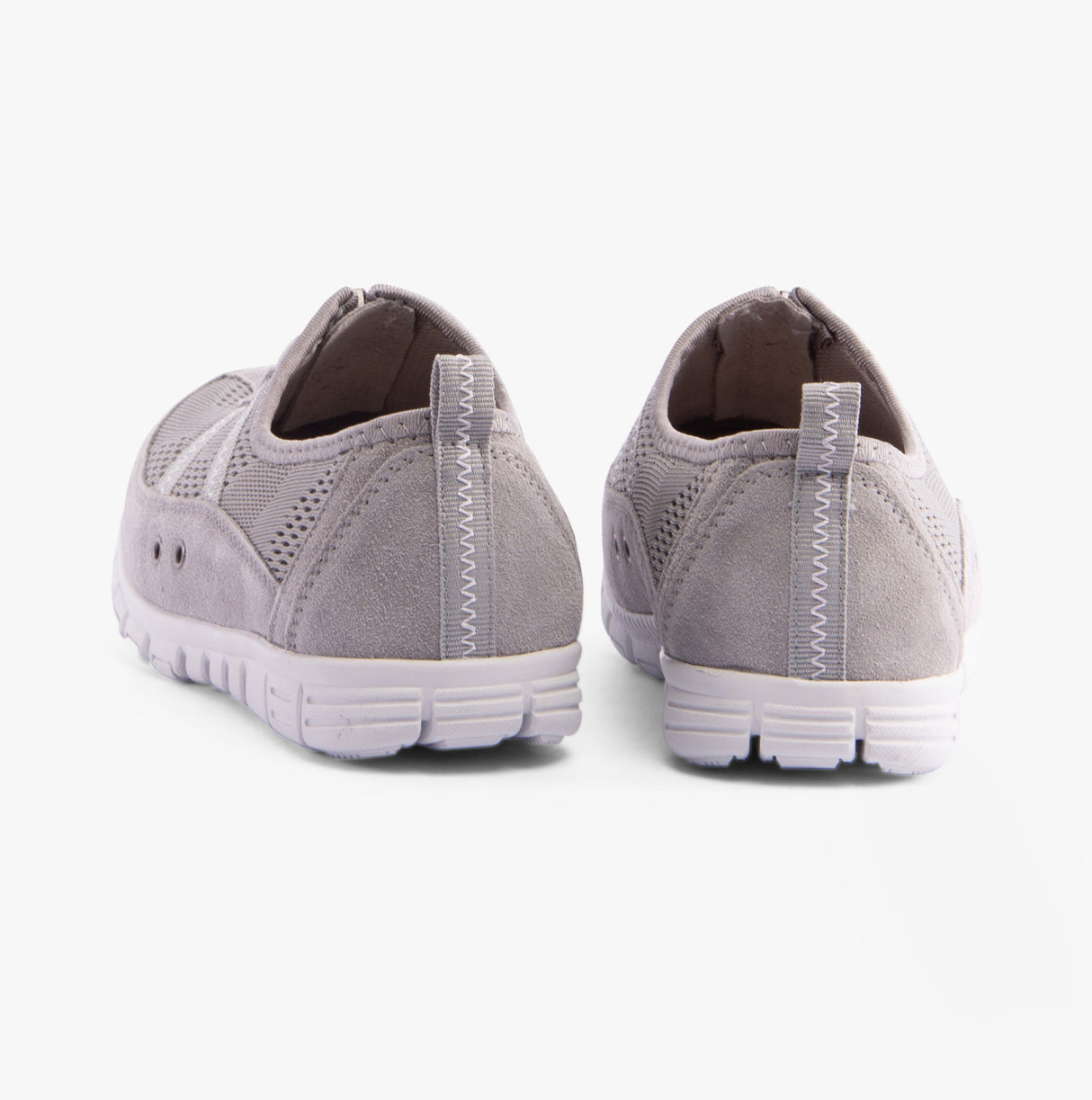 Boulevard JAYNE Womens Suede Wide Fit Casual Shoes Grey