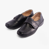 Boulevard IVY Womens Extra Wide (3E) Fit Touch Fasten Shoes Black