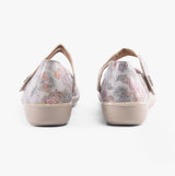 Boulevard L730FM Womens Faux Leather Mary Jane Shoes Multi Floral