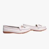 Boulevard CAMILLA Womens Leather Tassle Loafers White