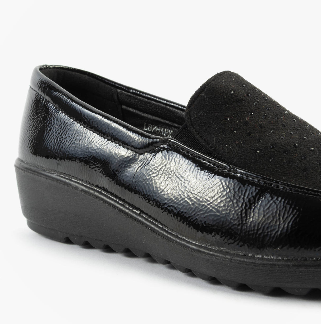 Boulevard L878AP Womens Patent Slip-On Loafers Black Patent