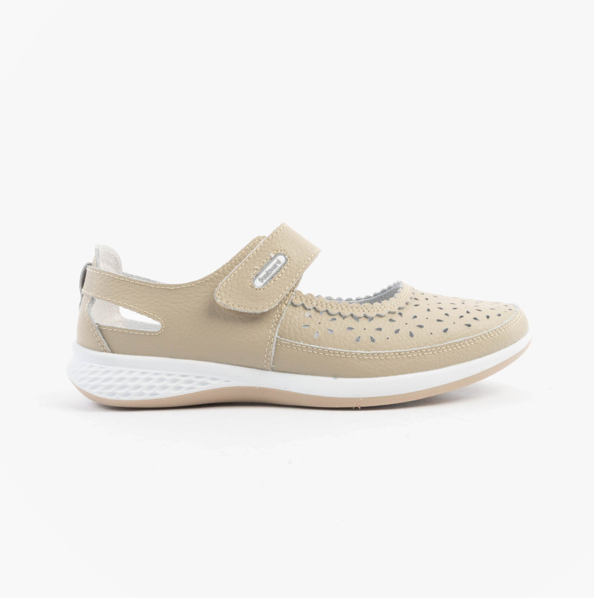 Boulevard DORRIT Womens Action Leather Wide Fit Shoes Beige