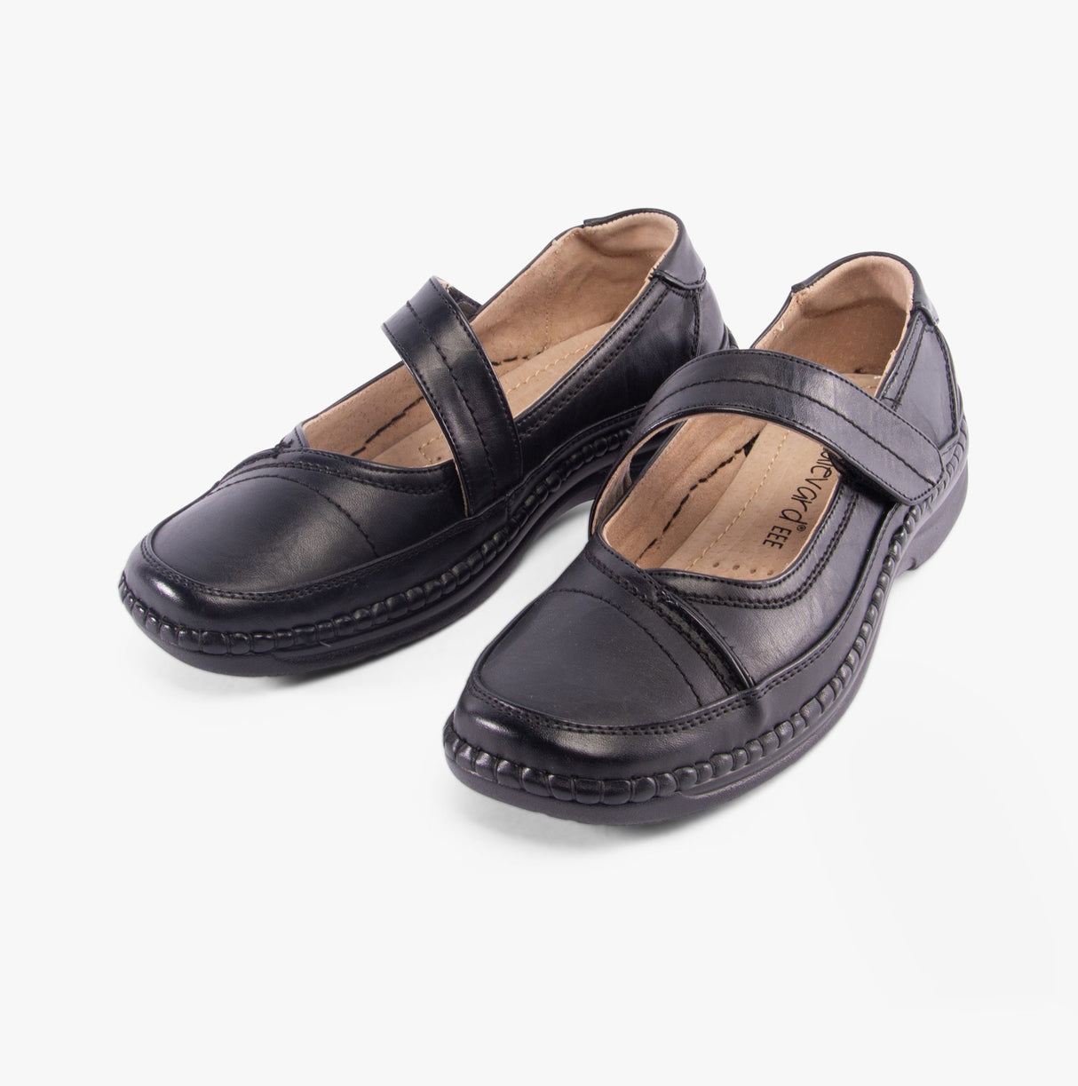 Boulevard BARB Womens Extra Wide Mary Jane Shoes Black