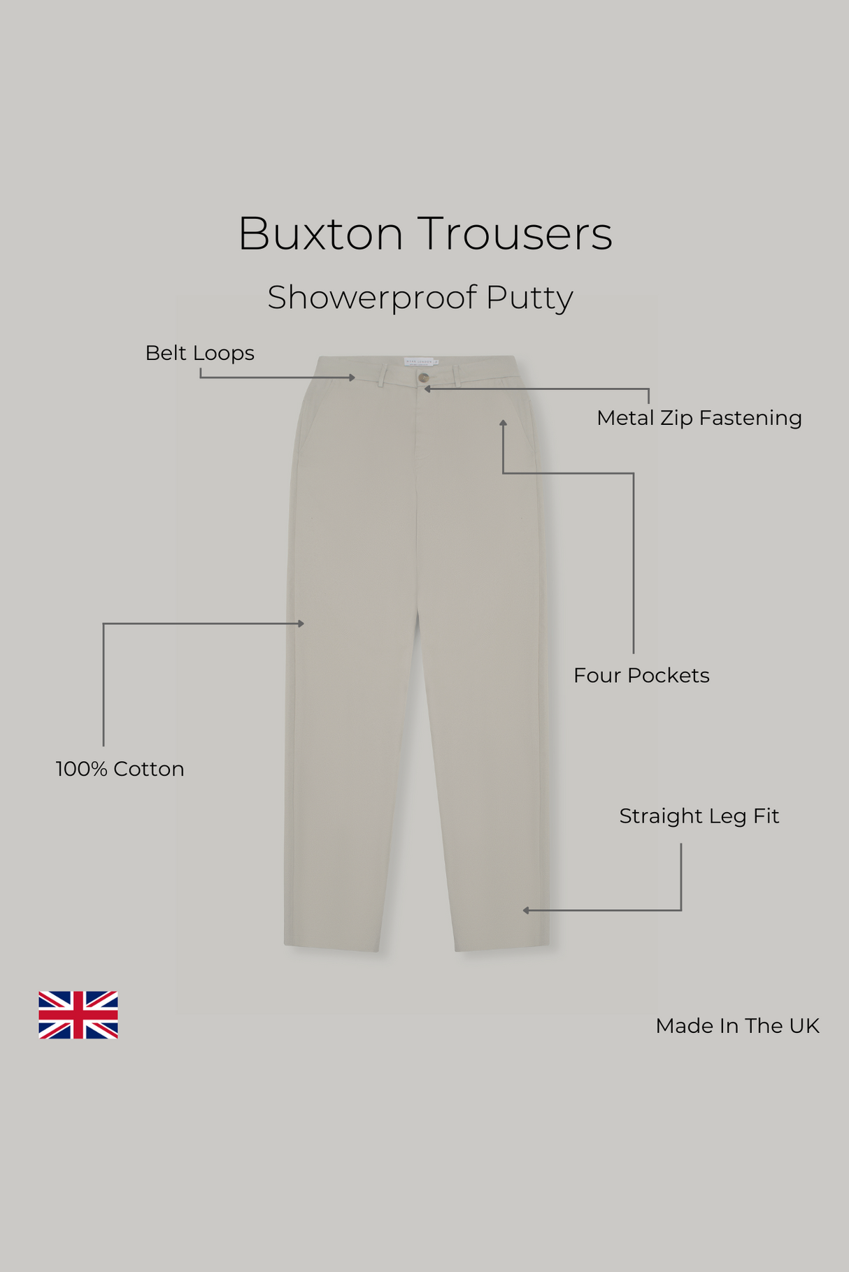 Buxton Trouser - Showerproof Putty