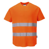 Portwest Hi-Vis Cotton Comfort Mesh Insert T-Shirt S/S