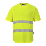 Portwest Hi-Vis Cotton Comfort Mesh Insert T-Shirt S/S