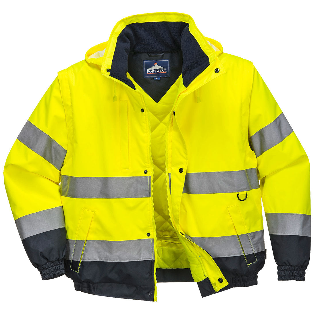 Portwest Hi-Vis 2-in-1 Contrast Bomber Jacket