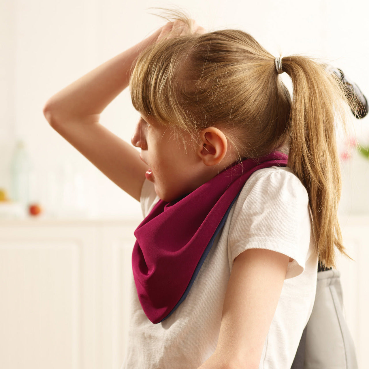 Premium Neckerchief Style Adult Dribble Bib - Waterproof & Discreet - Medium - Burgundy