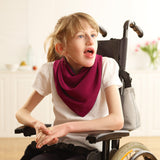 Premium Neckerchief Style Adult Dribble Bib - Waterproof & Discreet - Medium - Burgundy