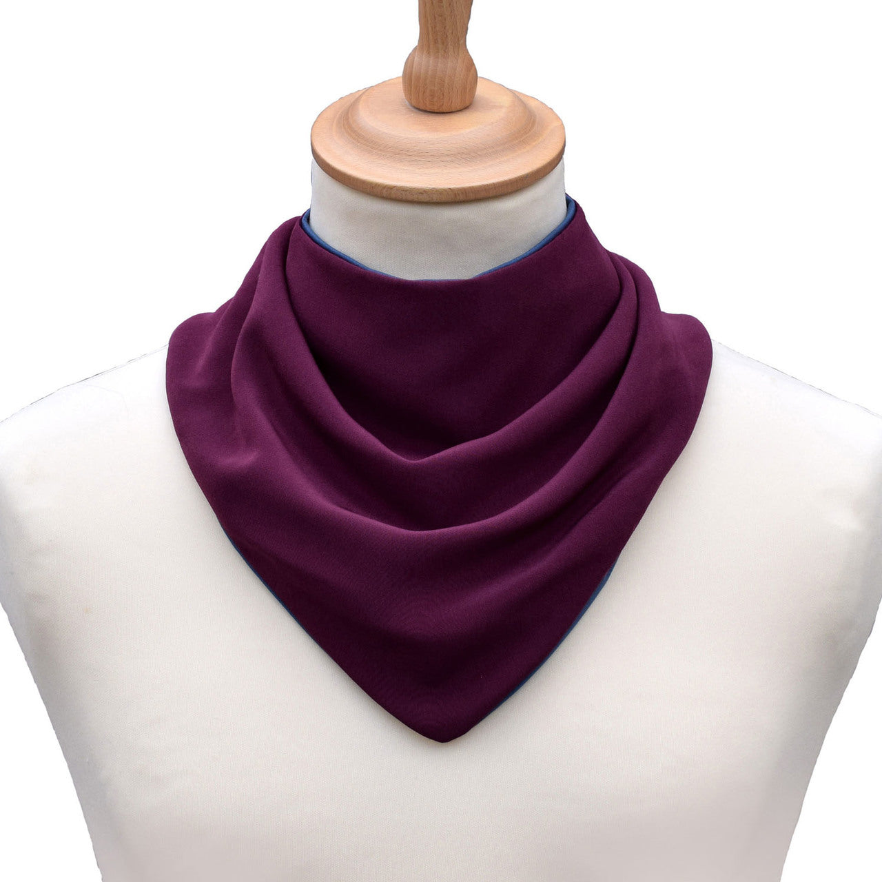 Premium Neckerchief Style Adult Dribble Bib - Waterproof & Discreet - Medium - Aubergine