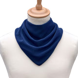 Premium Neckerchief Style Adult Dribble Bib - Waterproof & Discreet - Medium - Navy