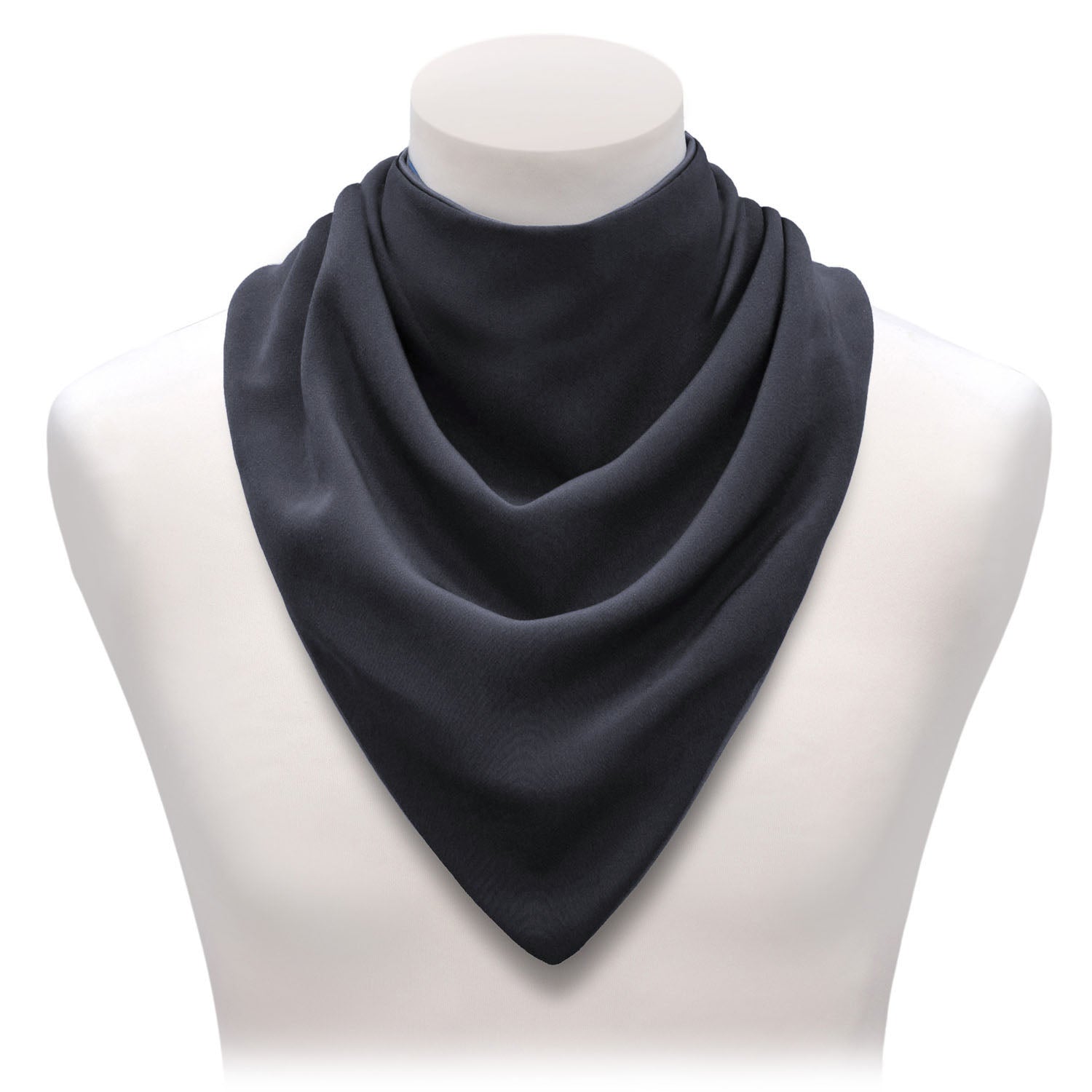 Premium Neckerchief Style Adult Dribble Bib - Waterproof & Discreet - Large - Charcoal Black