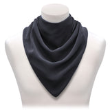Premium Neckerchief Style Adult Dribble Bib - Waterproof & Discreet - Large - Charcoal Black