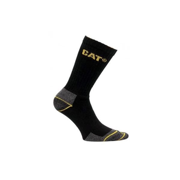 CAT CREW 3 PACK Mens Boot Socks Black