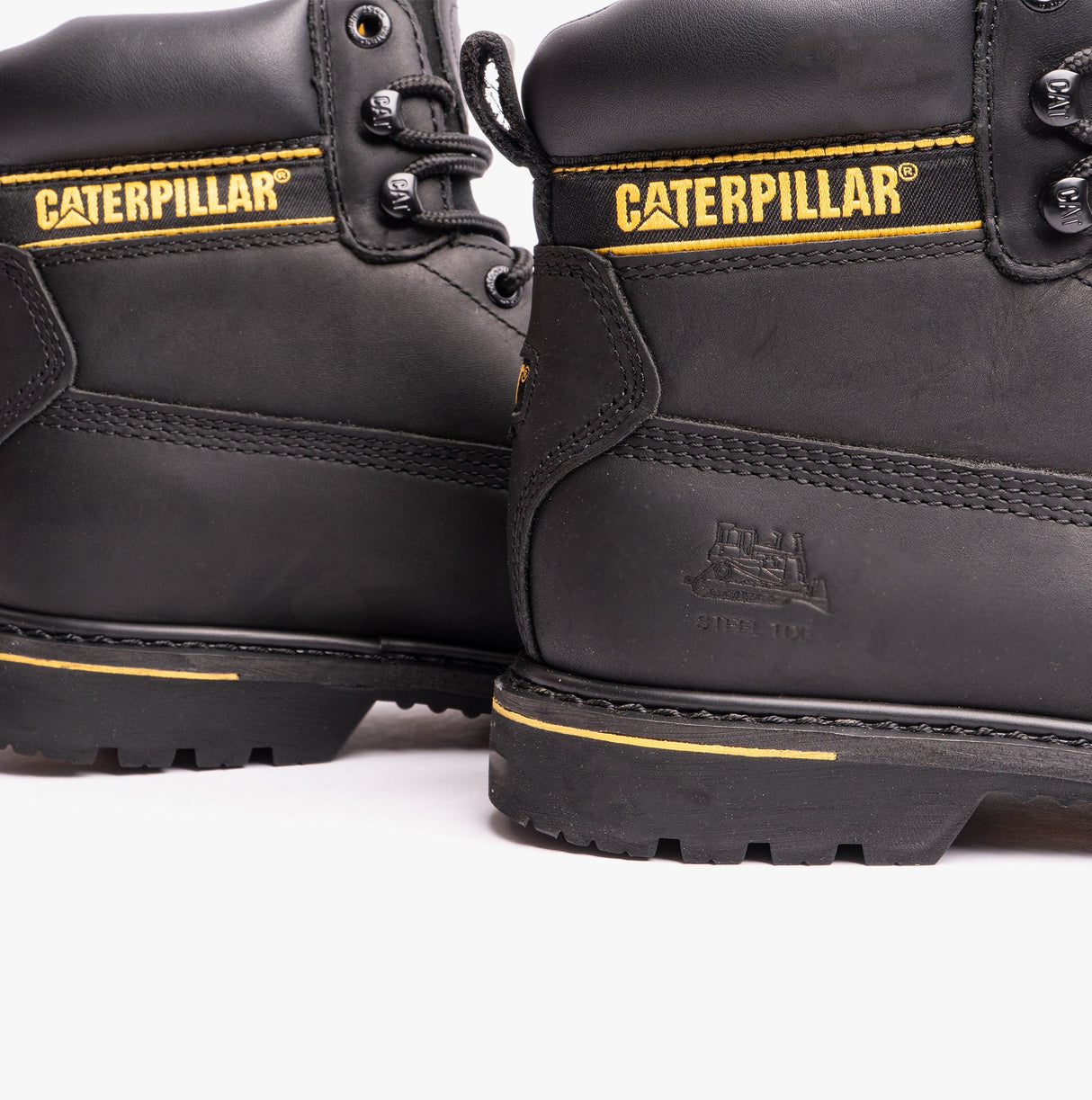 CAT HOLTON S3 Mens Leather Safety Boots Black