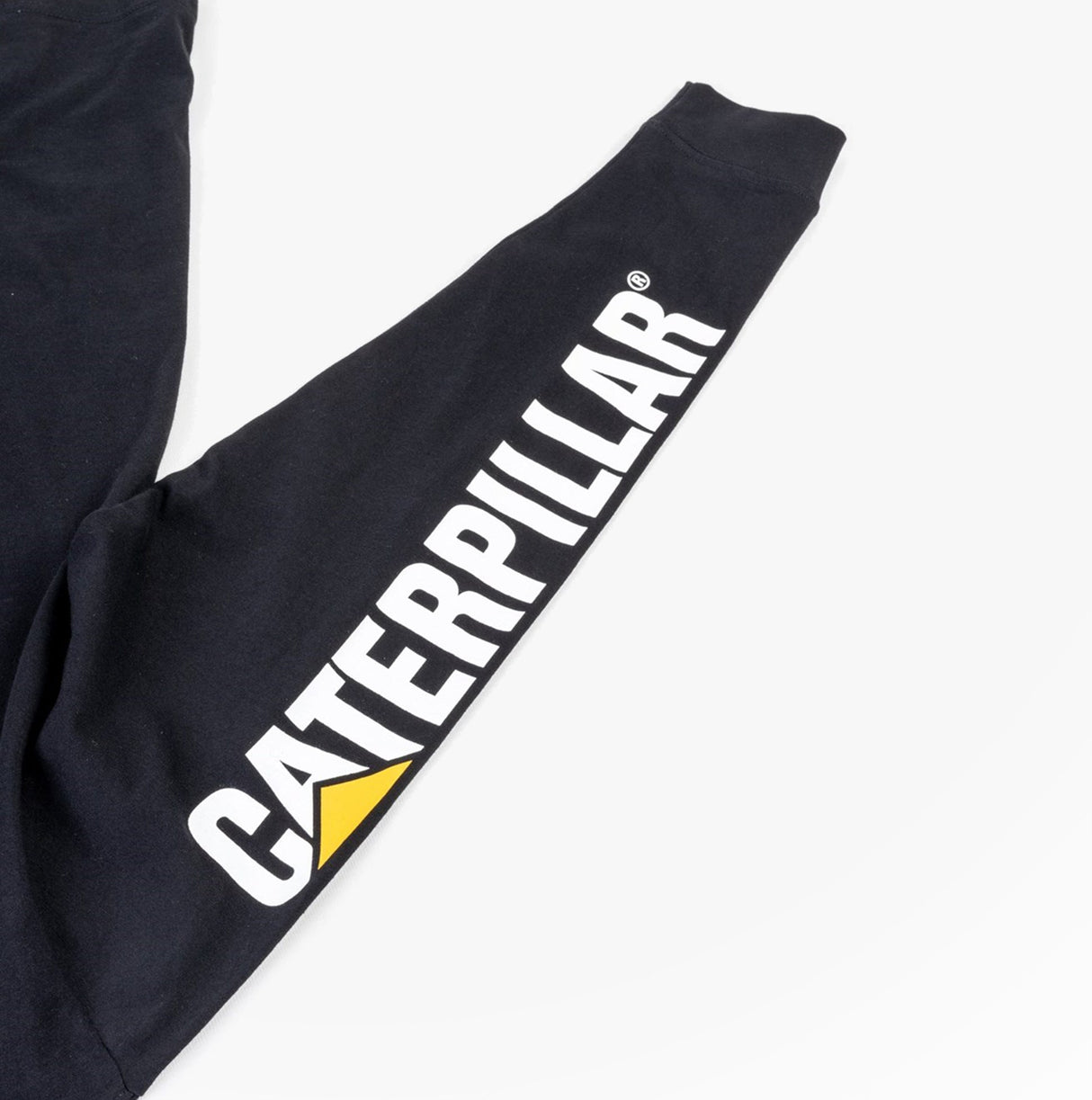 CAT TRADEMARK BANNER Mens Cotton Long Sleeve T-Shirt Black