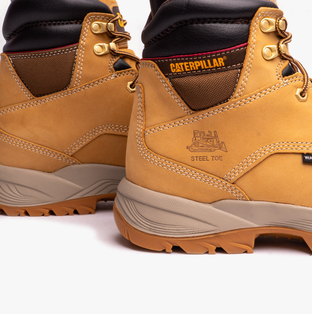 CAT SPIRO Mens Leather Safety Boots Honey