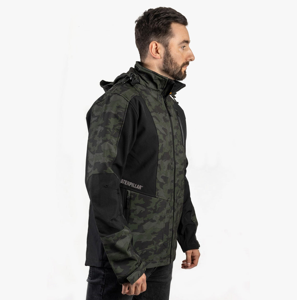 CAT MERCURY SOFT SHELL Mens Hooded Jacket Multicoloured