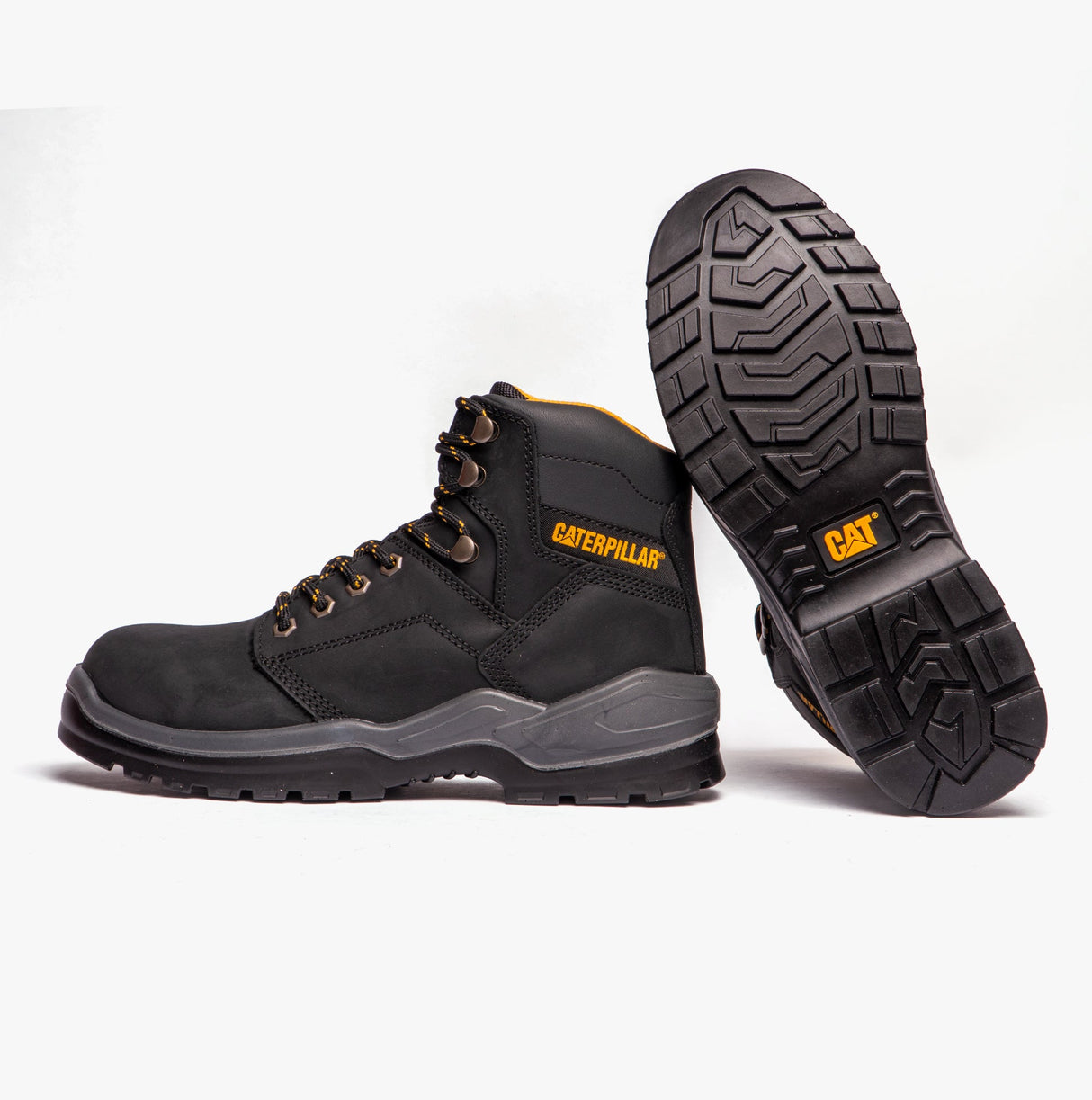 CAT STRIVER Mens Leather Safety Boots Black