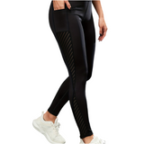 Women's High-Waist Yoga Leggings with Breathable Mesh Panels - Stretchy, Butt-Lifting Workout Pants for Running & Fitness, Running Pants, Mesh Patching