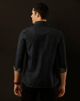 Men's Slim Fit Solid Denim Casual Shirt (COBRA)