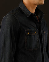 Men's Slim Fit Solid Denim Casual Shirt (COBRA)