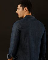 Men's Slim Fit Solid Denim Casual Shirt (CULEX)