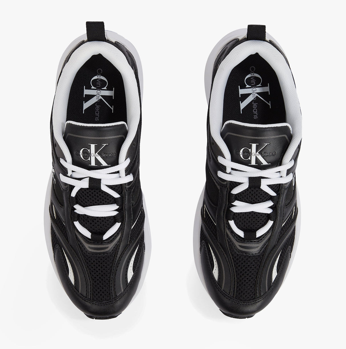 Calvin Klein RETRO TENNIS MESH Womens Trainers Black/Bright White