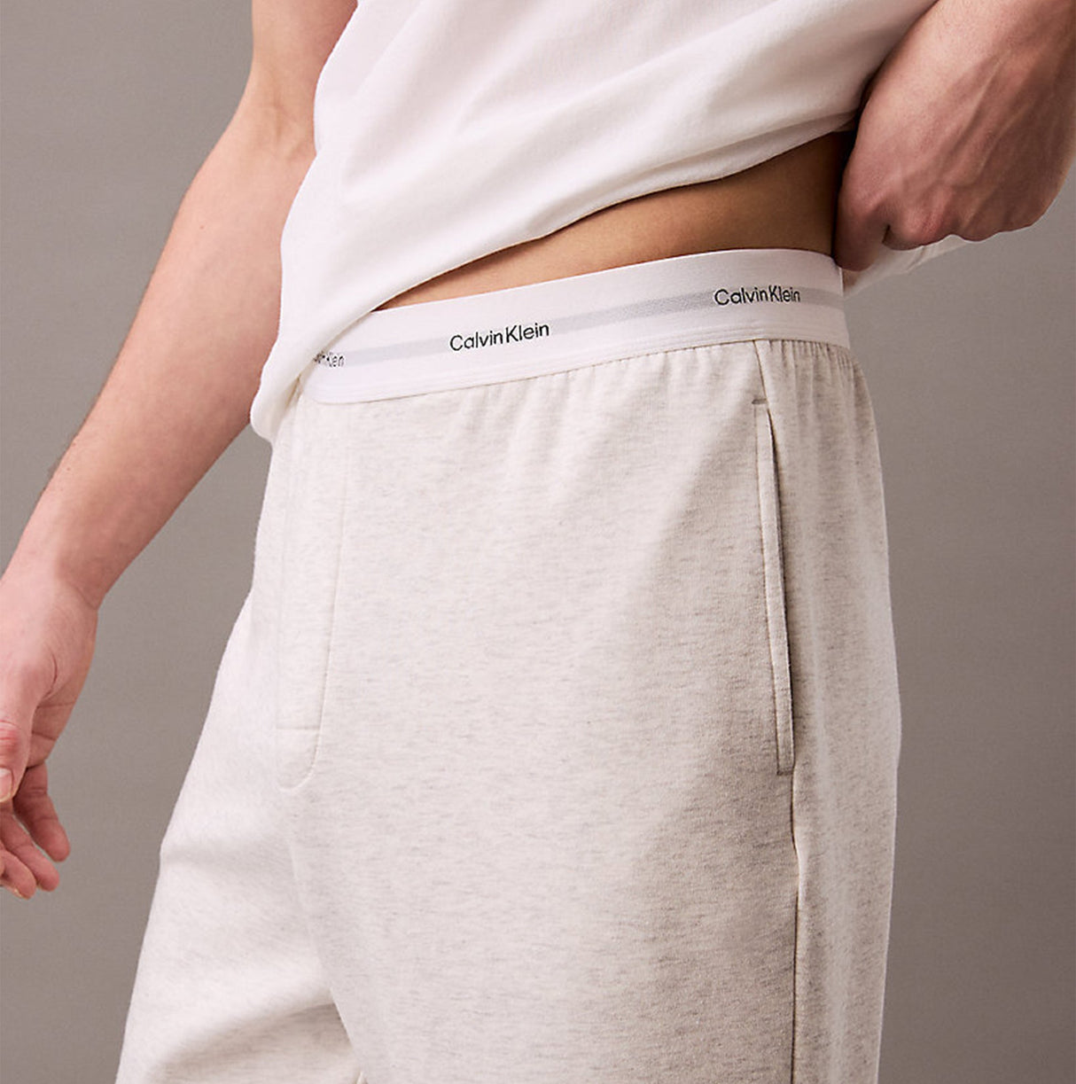 Calvin Klein ICON COTTON TERRY Mens Lounge Joggers Grey Heather